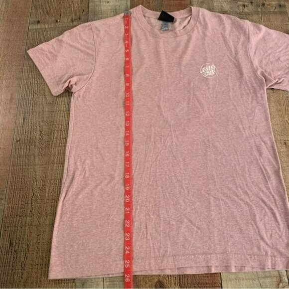 NHS womens size S pink short sleeve t-shirt with Santa Cruz and roses graphics - Picture 3 of 8